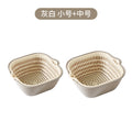 Double-layer vegetable basin drain basket six-piece set kitchen fruit washing tray living room for home square vegetable washing basin vegetable basket