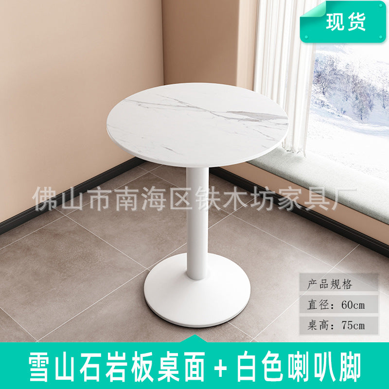 Customized commercial slate dining table simple table bar milk tea fast food restaurant canteen rectangular table apartment negotiation table and chairs