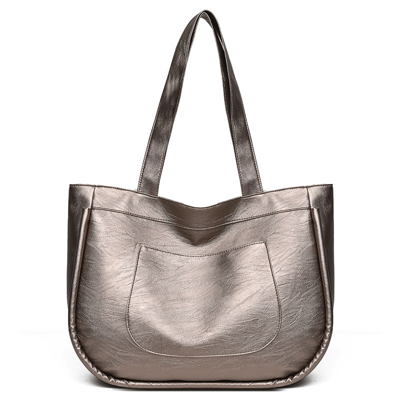 2025 new fashion cross-border women's bag - high-quality versatile tote bag, large capacity shoulder bag, minimalist commuter bag, mom bag