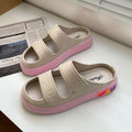Women's slippers for outdoor wear, 2025 new fairy style sandals, trendy versatile platform slides, cloud-like comfort, thick-soled beach shoes