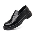 Genuine leather men's slip-on loafers - casual, soft sole, durable, versatile, trendy, and comfortable