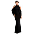 C7276 cross-border   fashionable women's bodycon elegant off-shoulder sleeveless arm-hugging dress new