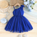 exclusive: 3d floral mesh one-shoulder dress