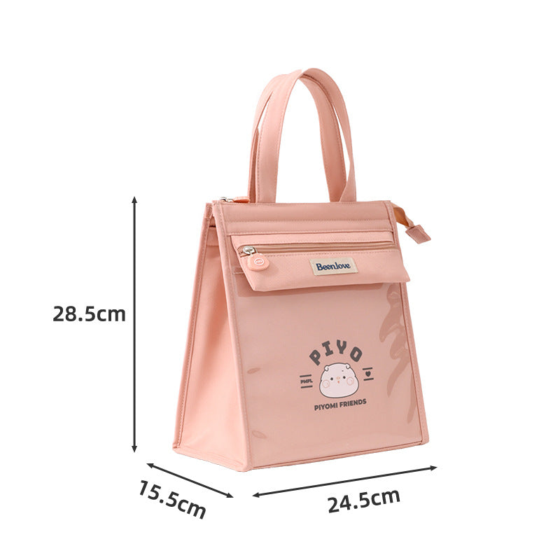 Beilian Hand Carry Bento Bag Japanese Style Portable Lunch Box Bag Thickened Aluminum Film Lunch Bag Student Handheld Bento Bag