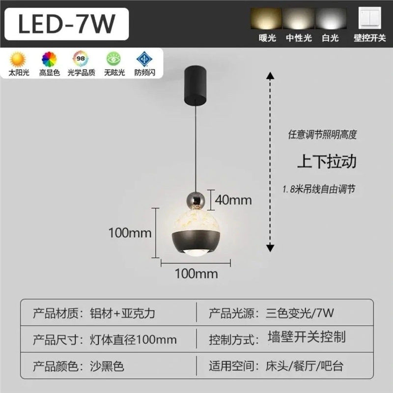 Hand scan sensor new arrival bedside chandelier casualfashion voice iceberg popular small chandelier adjustable bedside hanging wire lamp