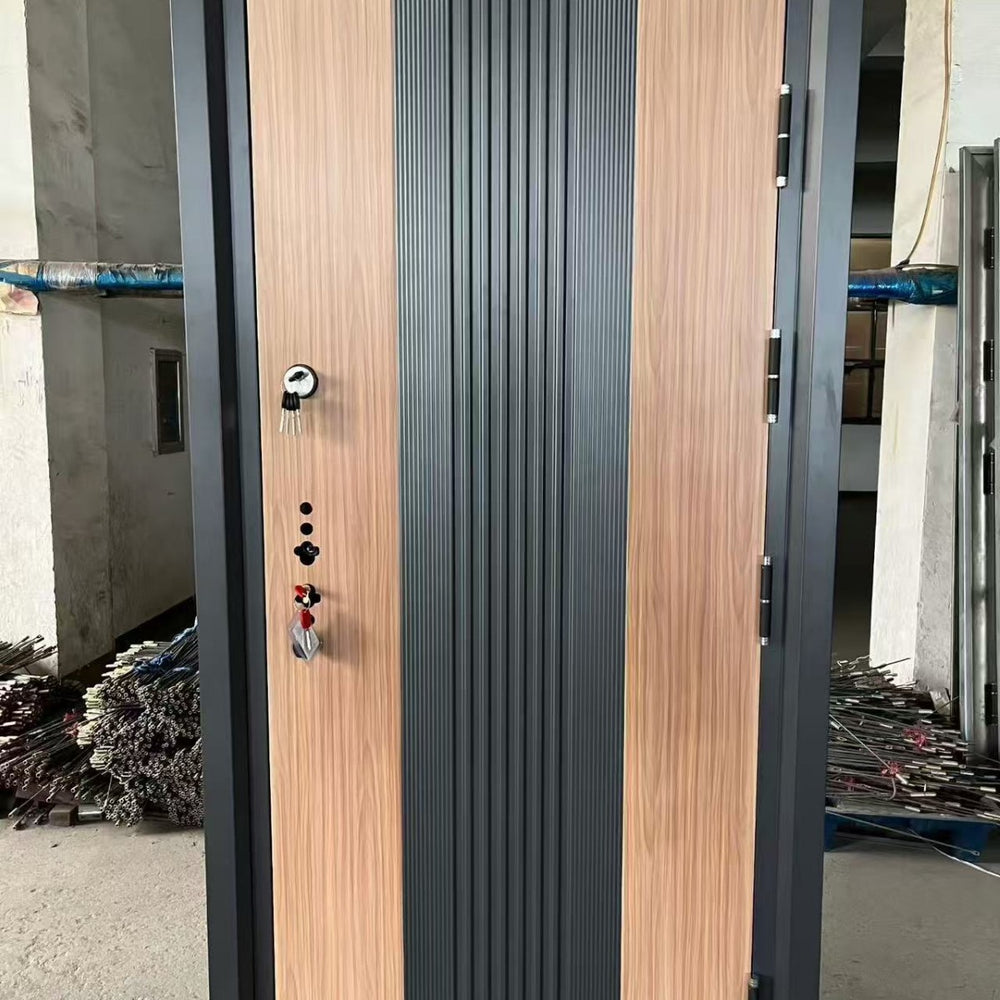 Russian door central asia turkish mdf panel door thermal insulation entrance apartment door export engineering steel security door