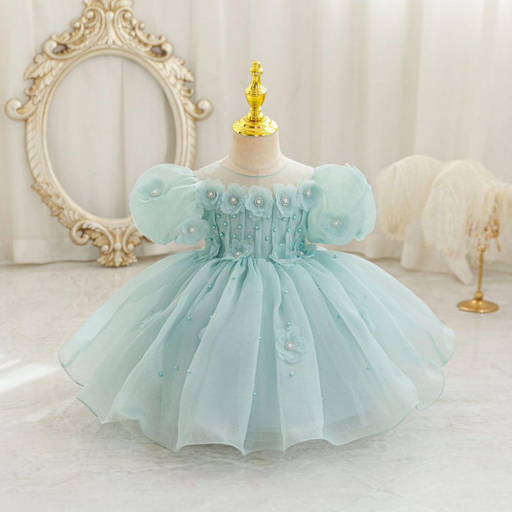 New in stock: girls' floral wedding dress princess gown - perfect for baby's first birthday party!