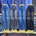 New arrival hot diamond printing women's jeansin stock wholesale new in mummy jeans available