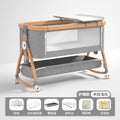 Wood grain aluminum alloy - light grey - deluxe model 2 - includes waterproof changing pad + shaping pillow + changing table