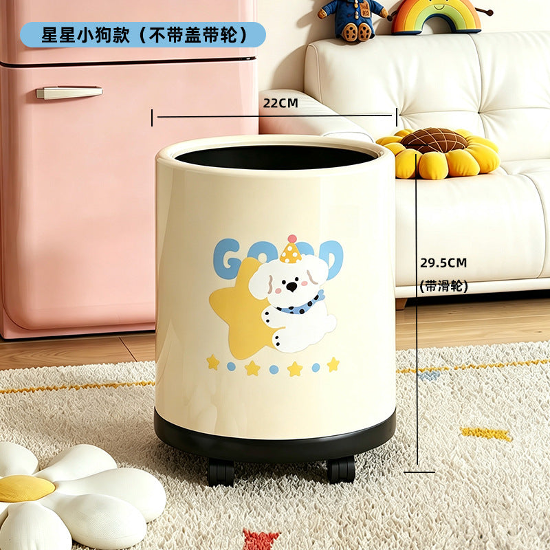 New arrival, good-looking, cute cartoon puppy trash can, home, creative bedroom, living room, bathroom storage bucket