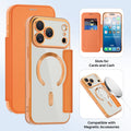 Premium gold shield magnetic leather case for iphone 17 pro max, apple 16 flip cover, full coverage, drop protection