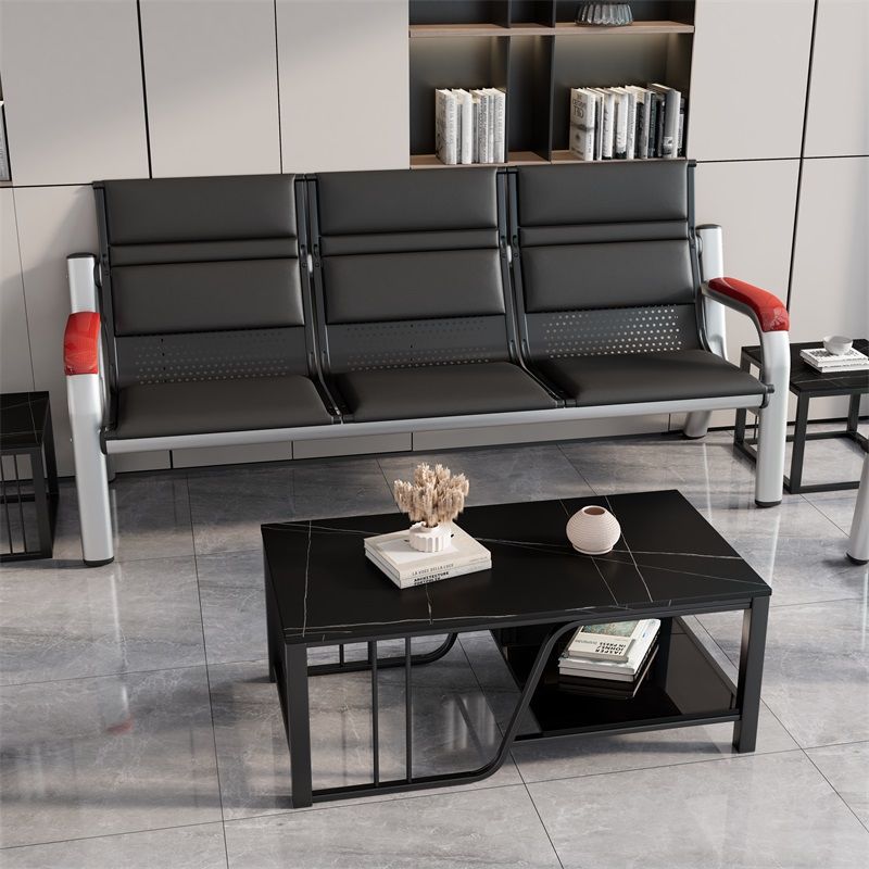 Office sofa coffee table combination lounge row chair simple three-slot iron frame bench aisle waiting sofa chair