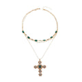 Wholesale diamond-studded cross necklace - european & american style, vintage-inspired, niche design, light luxury, high-end layering accessory, women's choker