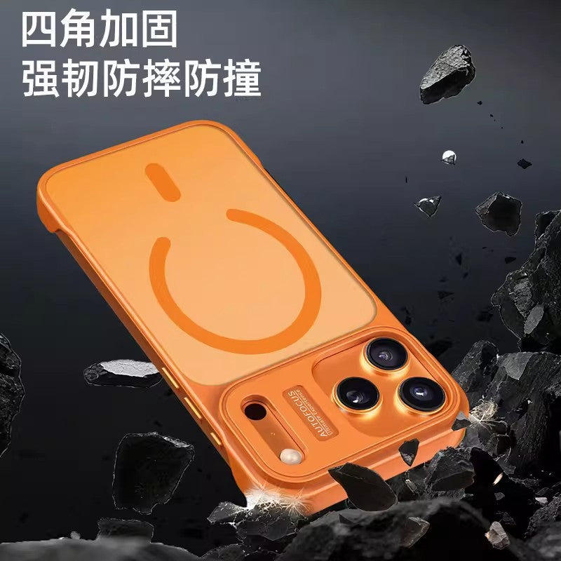 Frameless pc compatible apple iphone 17 magnetic luxury european & american style 17 pro max instant phone case upgrade