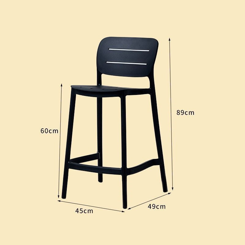 Nordic designer bar stool - modern minimalist, light luxury plastic bar chair, stackable, trendy bar outdoor high stool