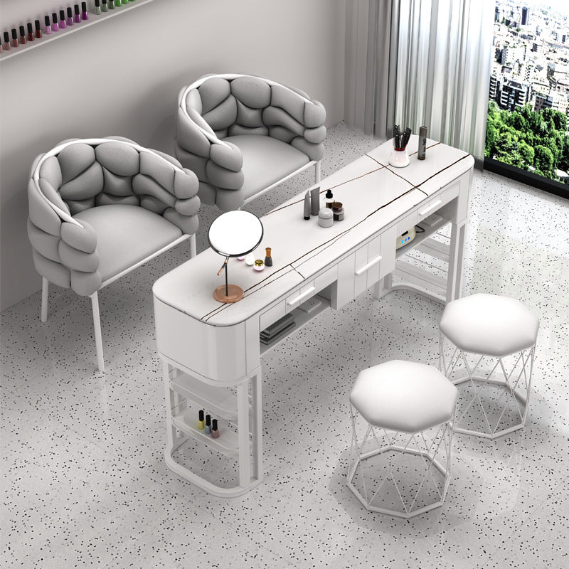 Cream style manicure table and chair set combination marble single double manicure table Japanese Internet celebrity light luxury nail salon