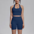 Naked-feel compression sports bra with padded cups, yoga bra set, quick-dry butt-lifting outdoor running fitness set for women