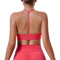 Eco-friendly biodegradable new fabric outerwear sports tank top with beautiful back straps, padded bra, fitness tank top, stretchy yoga top
