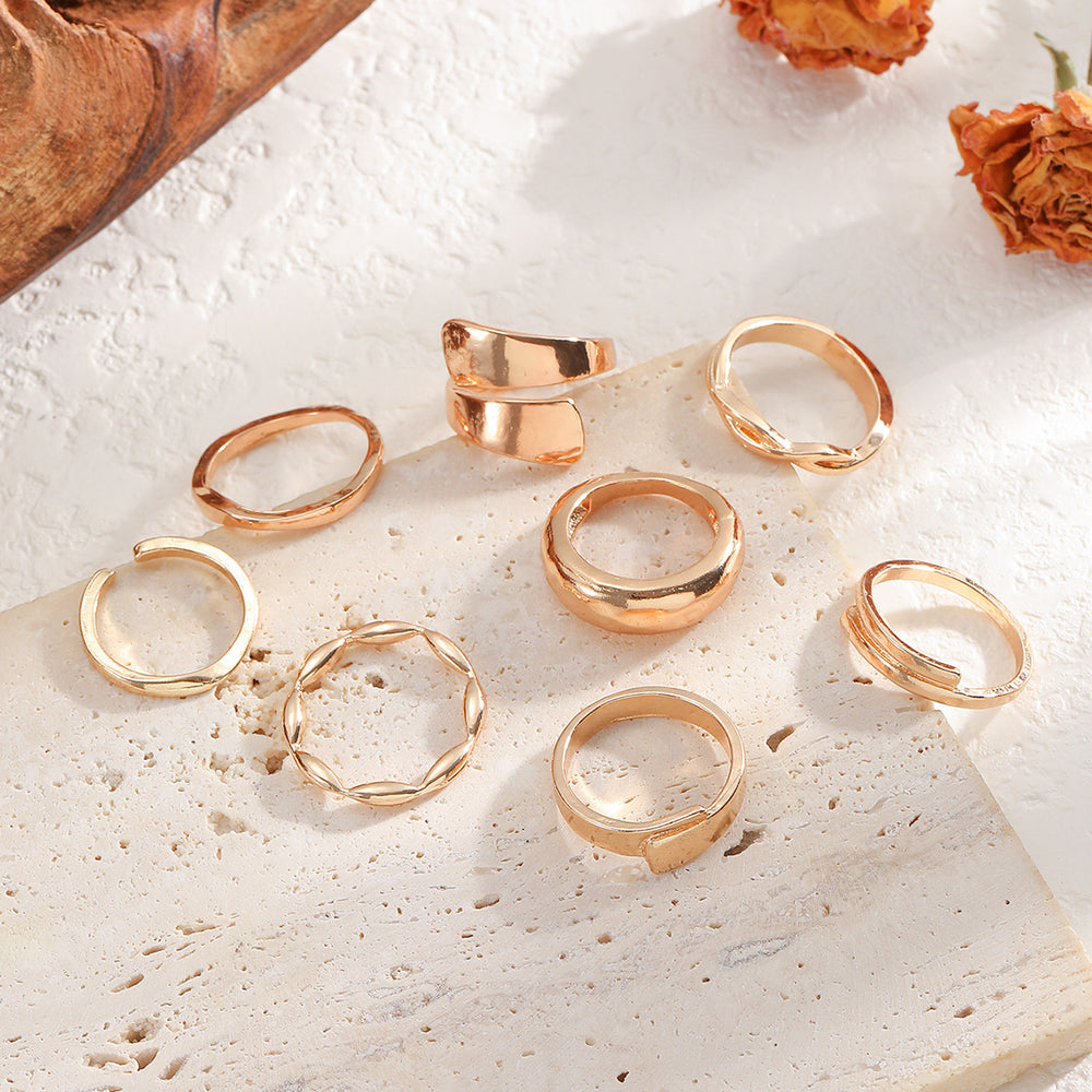 Plain ring wholesale fashion cross-border metal glossy jewelry women's suitfashionins cold style niche style ring