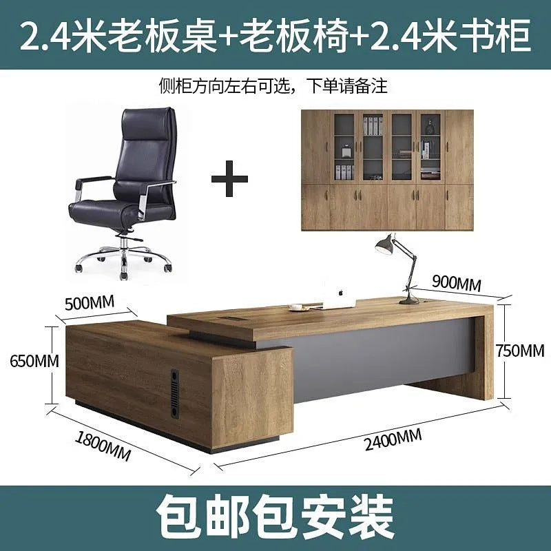 Boss desk office chair combination casual modern president desk executive table supervisor manager desk accessible luxury furniture
