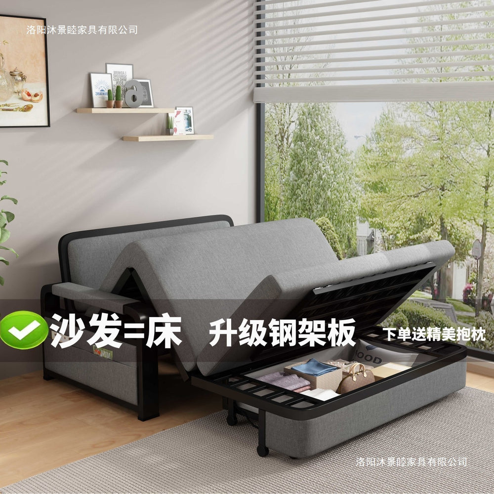 Sofa bed dual-purpose foldable small apartment living room multi-functional telescopic bed popular detachable washable fabric single sofa bed