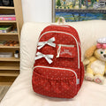 Korean style ins-style bowknot polka dot cute girly backpack - fresh & chic backpack for middle school and college girls