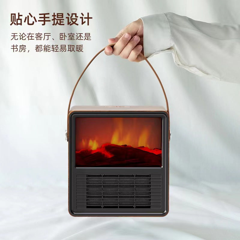 2025 new retro cross-border space heater - portable desktop electric heater with simulated flame for home use