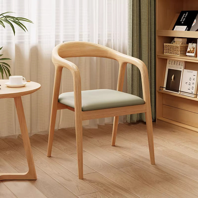 Designer ash back dining chair scandinavian solid wood book chair armrest seat study chair horn chair president chair