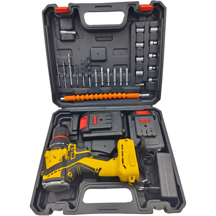 Cross-border 21v brushless lithium battery drill set, brushless high-power hand drill, punching drill set, super torque