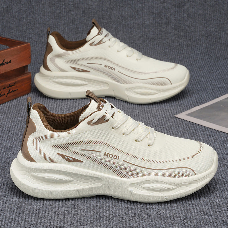 Men's sneakers: 2026 spring collection - leather, waterproof, ultra-lightweight, shock-absorbing, soft sole, casual running shoes, trendy footwear