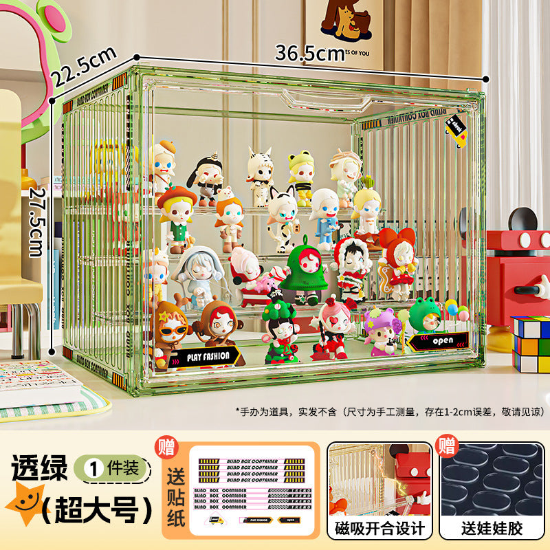 Blind box storage display stand transparent dust-proof figure storage box doll labubu POP MART model display cabinet