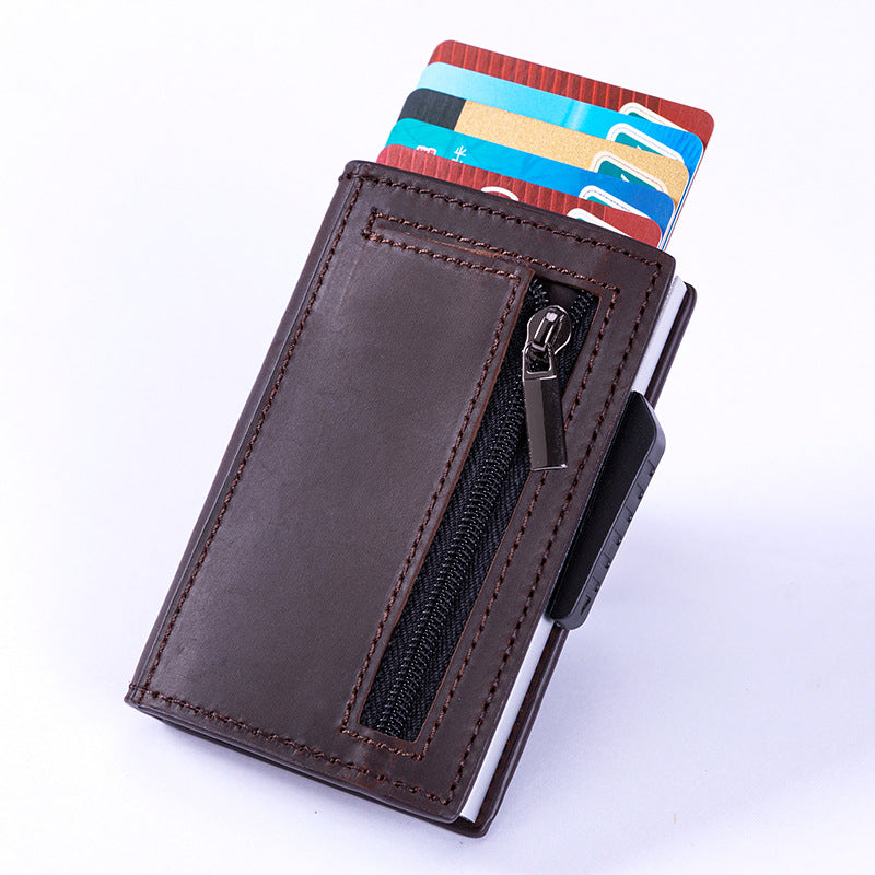 Automatic elastic card bag, shielding anti-theft brush wallet, card bag, card sleeve LOGO aluminum alloy card box