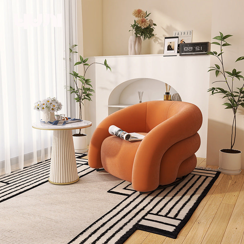 Cream furniture single sofa chair lazy internet celebrity style single chair small apartment balcony designer casual chair for home