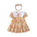 Girls' dress, category a,  short-sleeve baby dress, girls' summer dress, children's square neck baby birthday princess dress