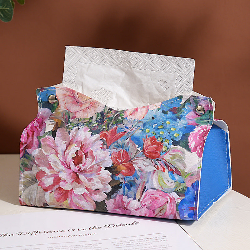 ins high-value tissue box, living room paper box, home creative dining table paper box, leather napkin paper box, car