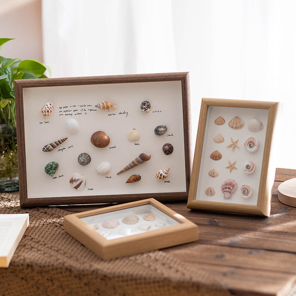 Wood hollow three-dimensional wall-mounted photo frame 6-inch photo frame table shell dried flower specimen frame wholesale 8 with cardboard picture frame
