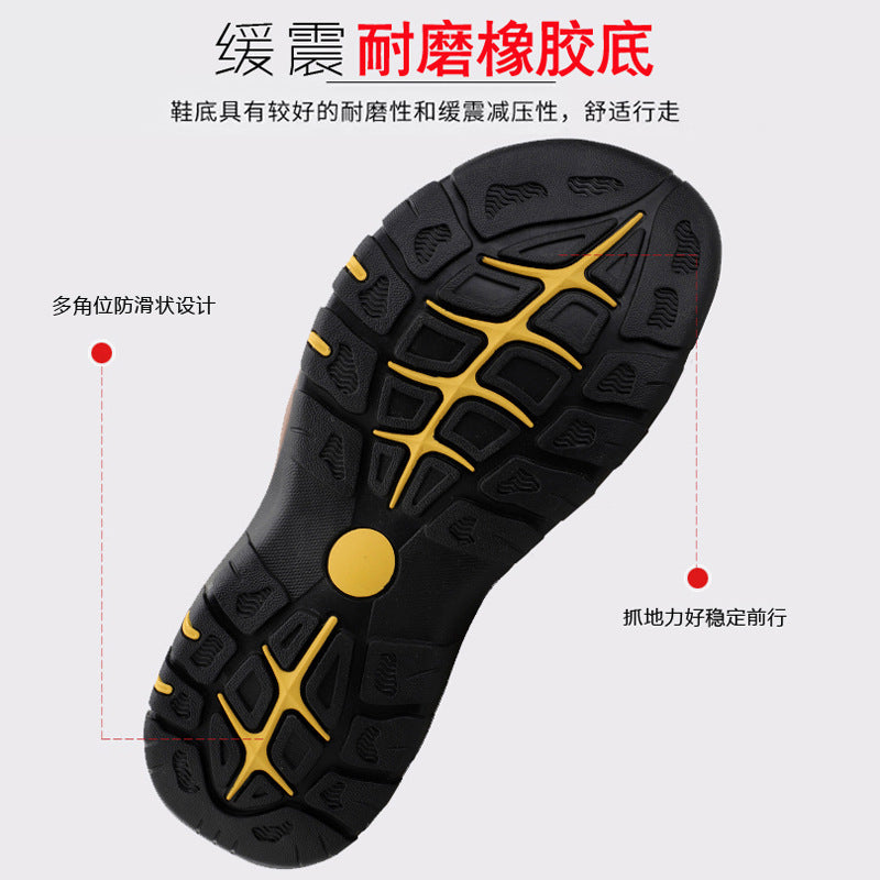 Foreign trade sandals men's first-layer baotou beach men's sandals summer new large-size hole shoes casual leather sandals