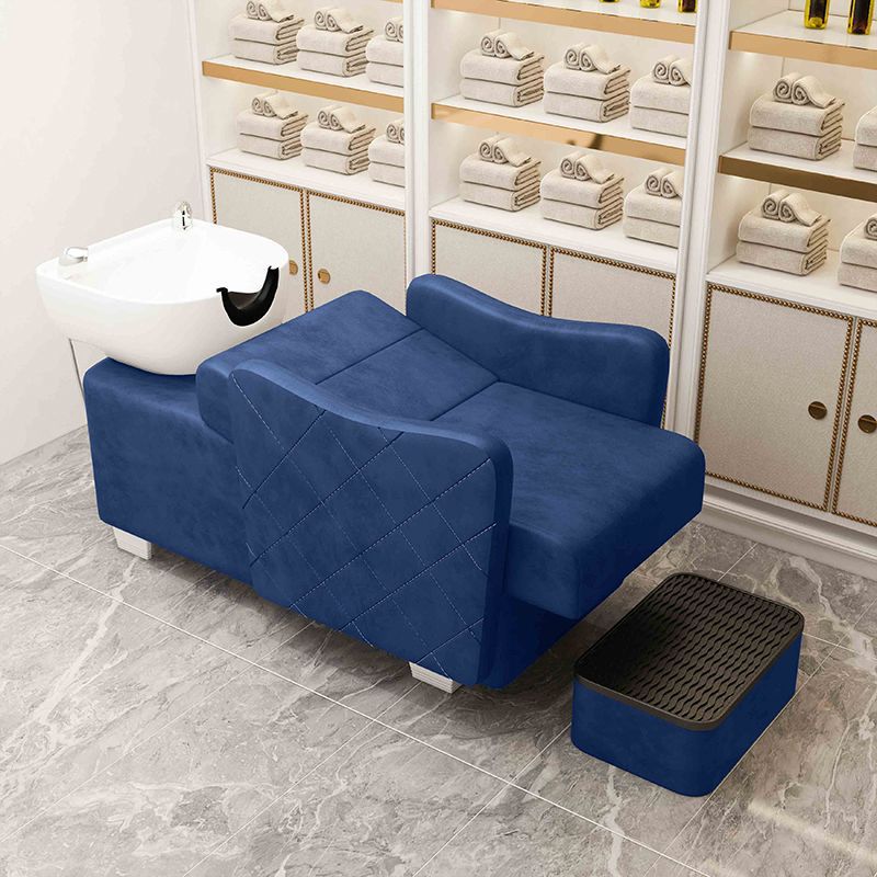 Factory direct sales popular semi-reclining hair salon fashion shampoo bed simple high-end hair salon ceramic flush bed