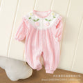 Baby spring clothes baby girl long sleeves jumpsuit one year old full month princess haki spring & fall outing clothes hug clothes trendy