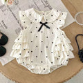Summer baby girl's flutter-sleeve triangle romper, a super stylish and trendy outfit for a baby girl's 100-day celebration, princess-style korean fashion