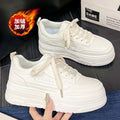 Thick solewhite shoes women's 2026 autumn winter new arrivaleasiest for matchheight increasing sneakers women's fleece-linedcasual sports shoes