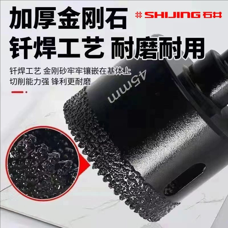 Sawtooth Angle Grinder Hole Opener Full Tile Triangular Shank Toothed Marble Granite Slabs Brazing Dry Drill Bits