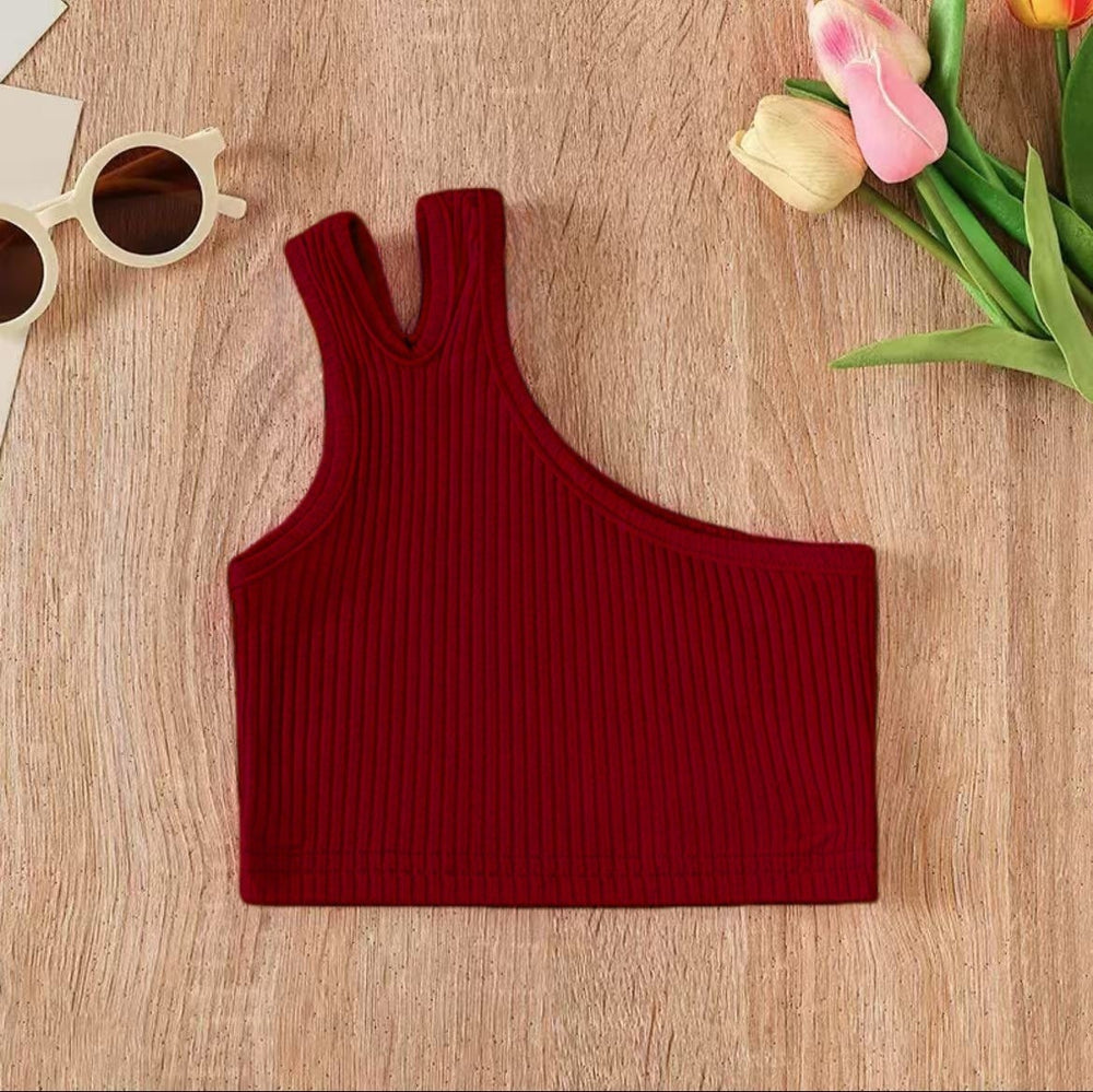 Kids' tank top - summer fashion, european & american style, casual solid color, cotton camisole for girls, trendy pink top