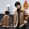 Baby boy winter casualoutwearnew arrivalchildren's stylefleece-linedthickenedboysjackettopstrendy