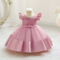 Ready-to-ship wholesale children's dresses, airplane sleeve princess dresses for baby girls, perfect for first birthday parties, dance recitals, and evening events. includes tutu skirts