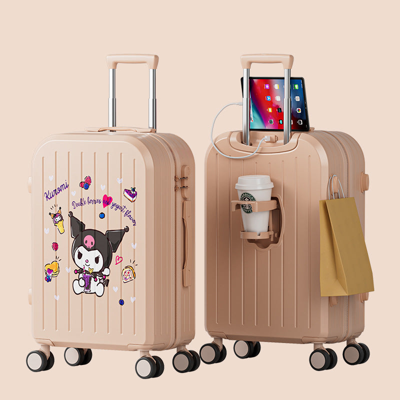 New cartoon pattern printed trolley case 20 inch boarding case multi-functional suitcase universal wheel lightweight password case