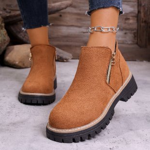 autumn new arrival: women's plus-size chunky leather boots for cross-border e-commerce. wholesale available. dropshipping to  and . (price difference: $0.67)