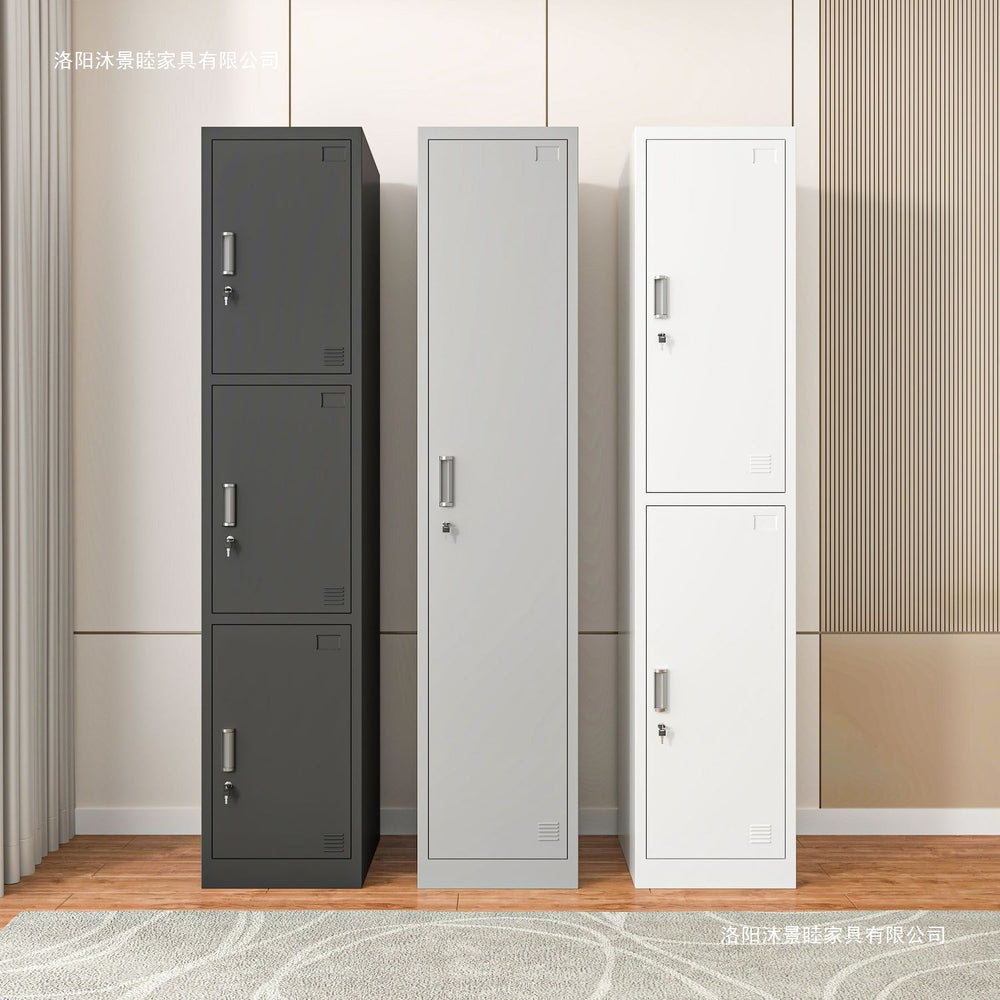 Single door locker iron storage cabinet employee dormitory gym bathroom office steel small lockable narrow cabinet