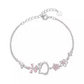 Early spring cat pink diamond cherry blossom bracelet - women's lightweight luxury, niche, high-end accessory, versatile best friend student new style bracelet