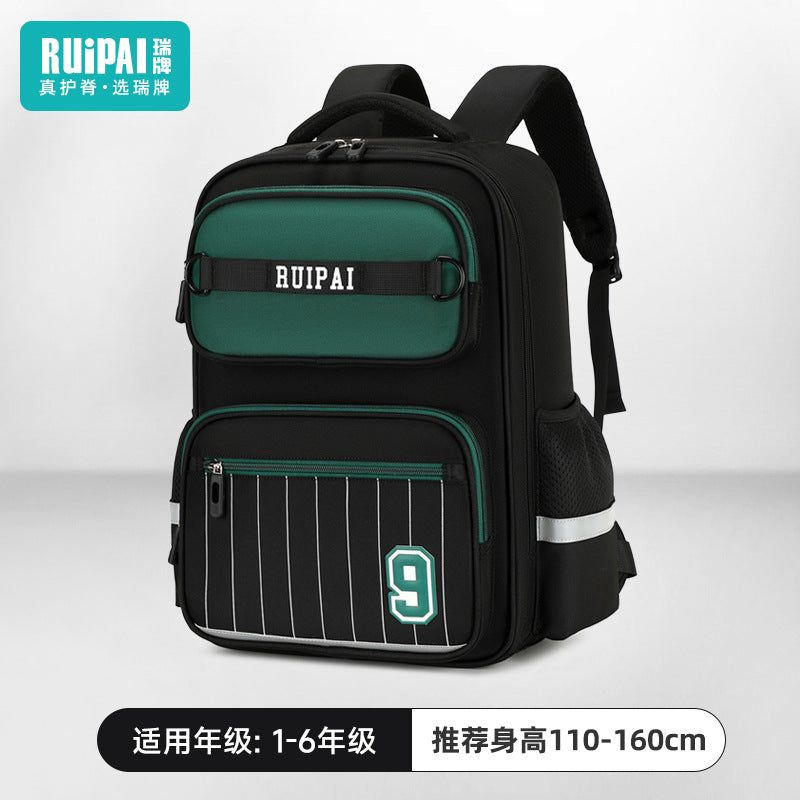 Rui brand primary school schoolbag for girls in grades 1, 2 and 3, large-capacity load reduction children's schoolbag spine protection ultra-light backpack